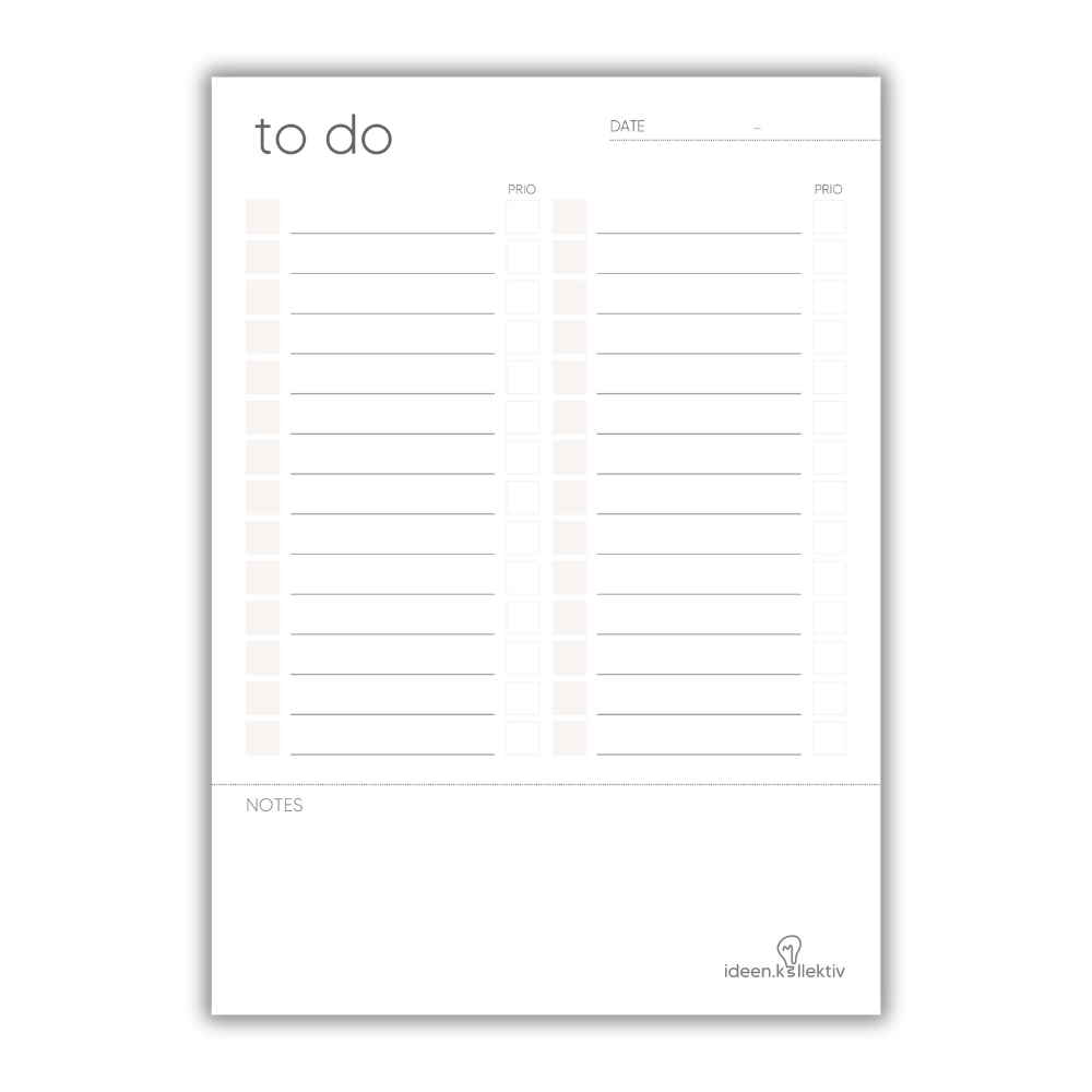 To-do list - without schedule (100 sheets, A5)