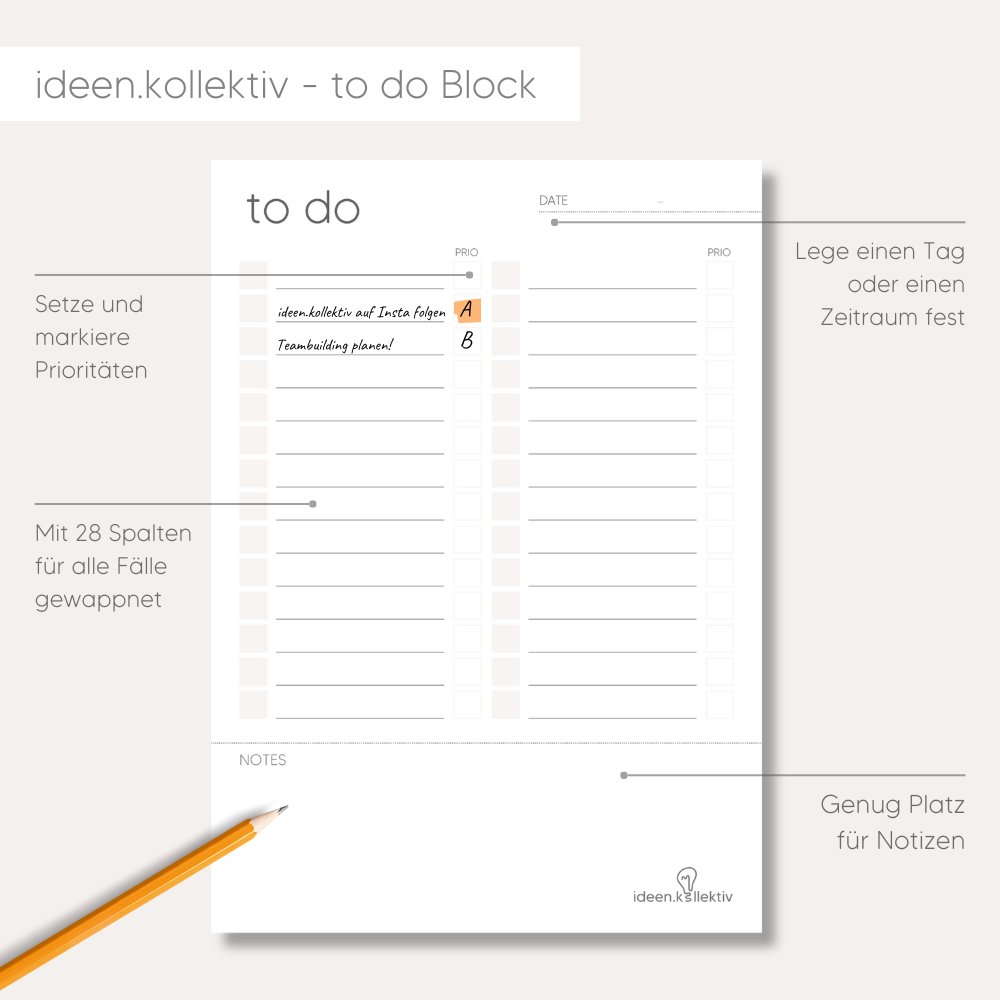 To-do list - without schedule (100 sheets, A5)