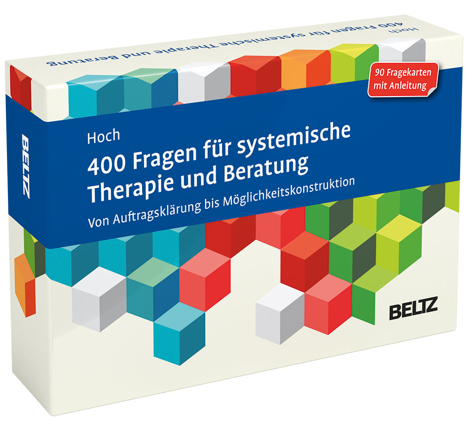 Hauptbild des Kartensets "400 Fragen für systemische Therapie und Beratung" - von Auftragsklärung bis Möglichkeitskonstruktion